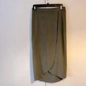 Olive wrap skirt